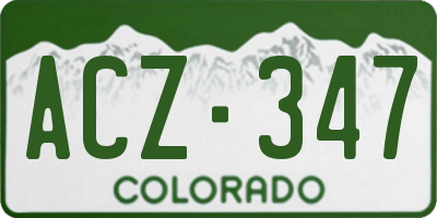 CO license plate ACZ347