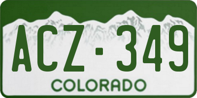 CO license plate ACZ349