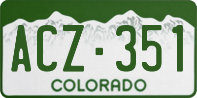 CO license plate ACZ351