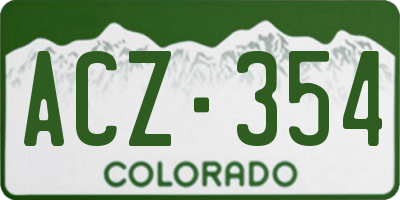 CO license plate ACZ354
