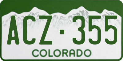CO license plate ACZ355
