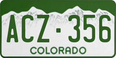 CO license plate ACZ356