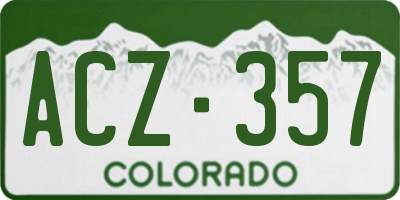 CO license plate ACZ357
