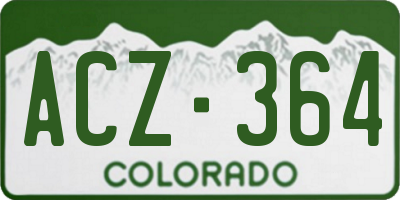 CO license plate ACZ364