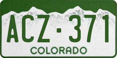 CO license plate ACZ371