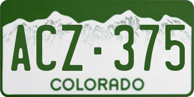 CO license plate ACZ375