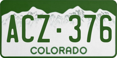 CO license plate ACZ376