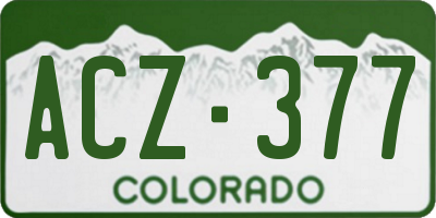 CO license plate ACZ377