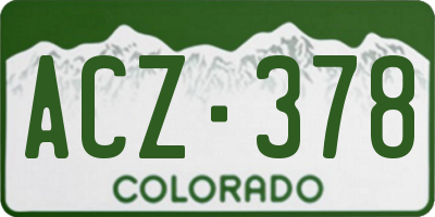 CO license plate ACZ378