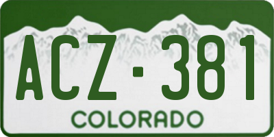 CO license plate ACZ381