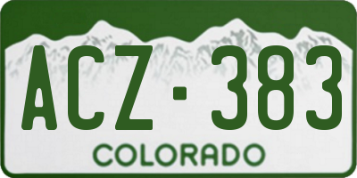 CO license plate ACZ383