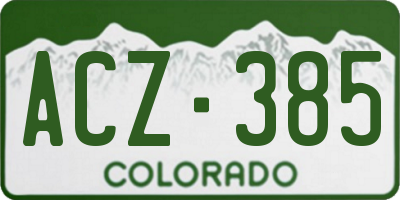 CO license plate ACZ385
