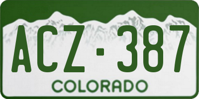 CO license plate ACZ387