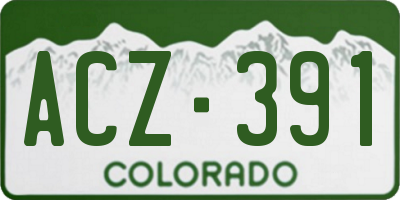 CO license plate ACZ391