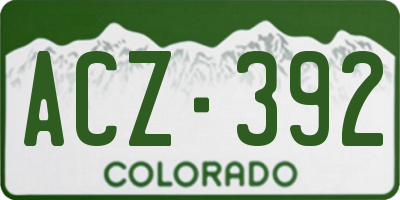 CO license plate ACZ392