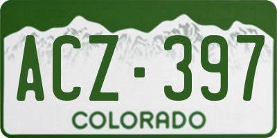 CO license plate ACZ397