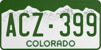 CO license plate ACZ399