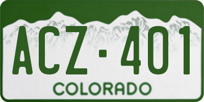 CO license plate ACZ401