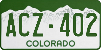 CO license plate ACZ402