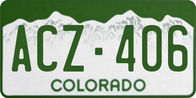 CO license plate ACZ406