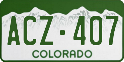 CO license plate ACZ407