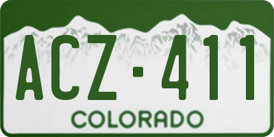 CO license plate ACZ411