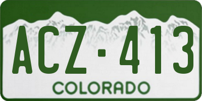 CO license plate ACZ413