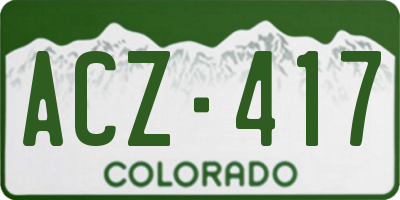 CO license plate ACZ417