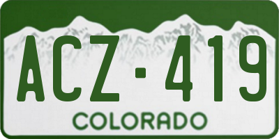 CO license plate ACZ419