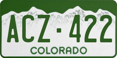 CO license plate ACZ422