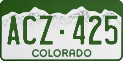CO license plate ACZ425