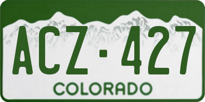 CO license plate ACZ427