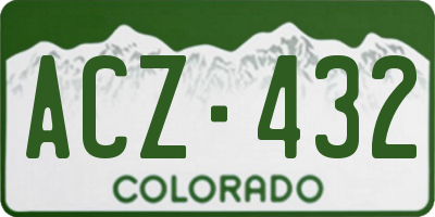 CO license plate ACZ432