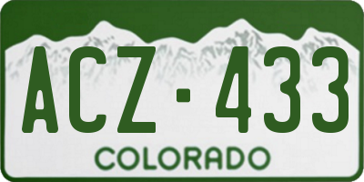CO license plate ACZ433
