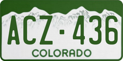 CO license plate ACZ436
