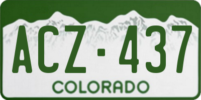 CO license plate ACZ437