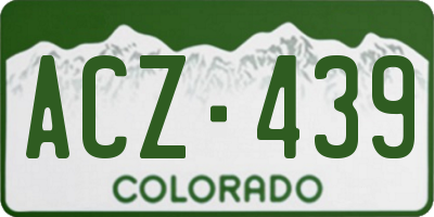 CO license plate ACZ439