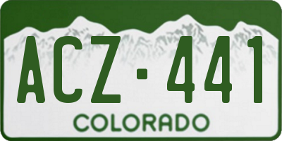 CO license plate ACZ441