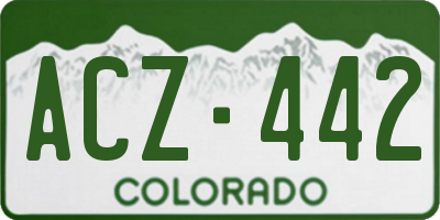 CO license plate ACZ442