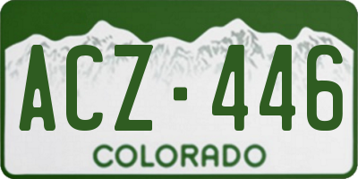 CO license plate ACZ446