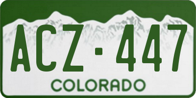 CO license plate ACZ447