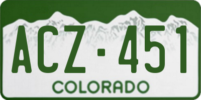 CO license plate ACZ451