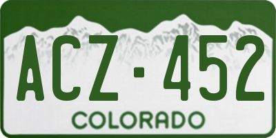 CO license plate ACZ452