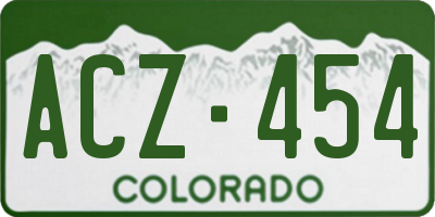CO license plate ACZ454