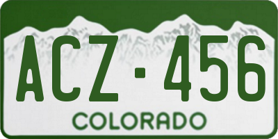 CO license plate ACZ456