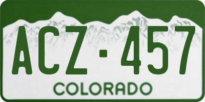 CO license plate ACZ457