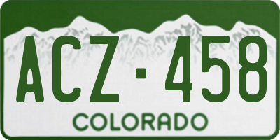 CO license plate ACZ458