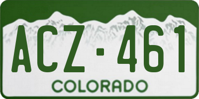 CO license plate ACZ461
