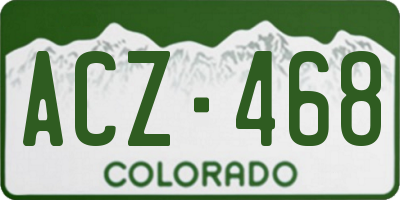 CO license plate ACZ468