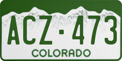 CO license plate ACZ473